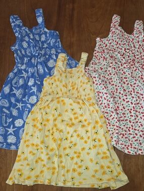 Girls Sunflower Smocked Sundresses - Casual Summer Dresss